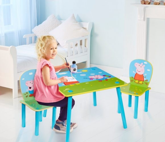 Set Tavolino e 2 Sedie in Legno Peppa Pig - MammacheShop