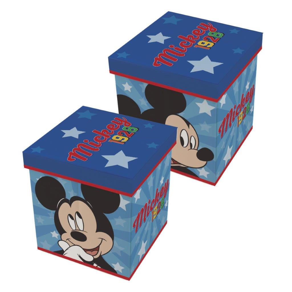 Pouf Mickey Mouse Contenitore Portagiochi in Tessuto con Seduta -  MammacheShop