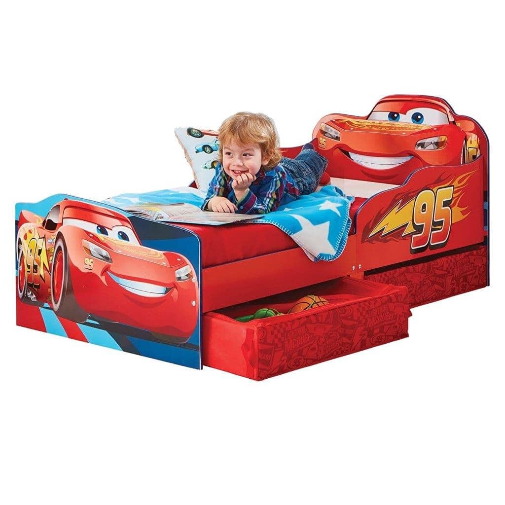 Lettino in Legno Sagomato con Portaoggetti Disney Cars - MammacheShop